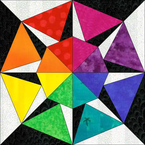 Color Wheel Twos Quilt Block