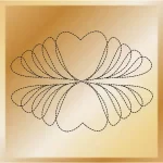 Feathers With Mirrored Heart Decorative Quilting Stitches