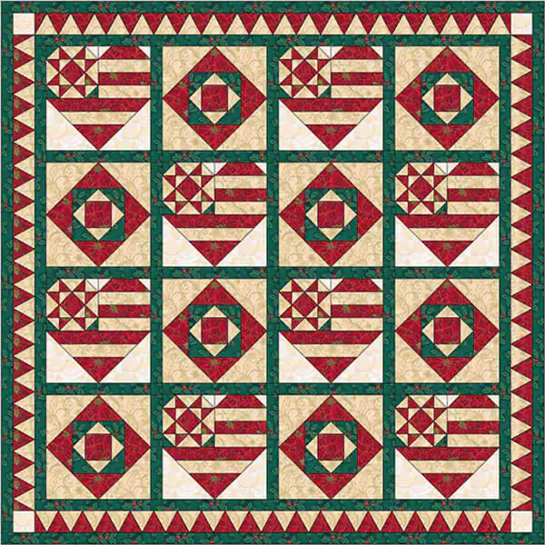 Square on Square and Patriotic Heart Quilt