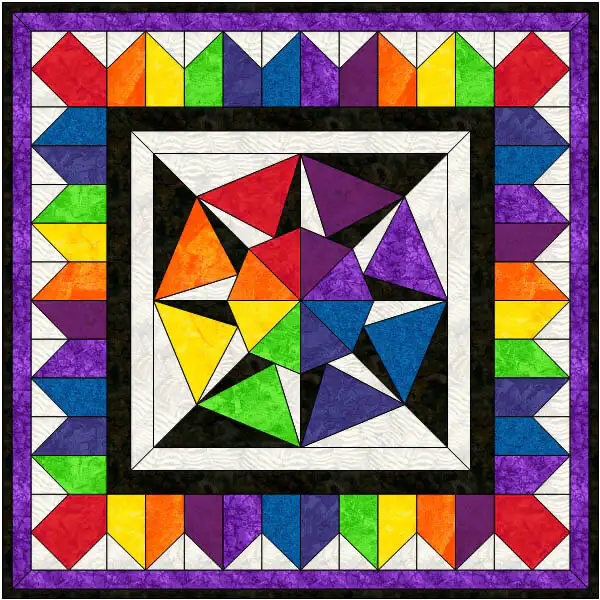 Color Wheel Twos Medallion Quilt