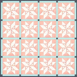 Short Cut Quilt Blocks California Star Variation With Sashing Quilt
