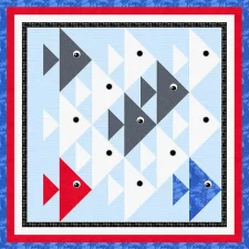 Red Fish Blue Fish Short Cut Quilt Blocks